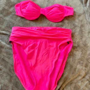 Vintage Retro Barbie Hot Pink Bikini High-cut